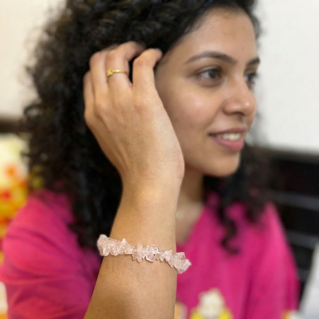 Rose Quartz Chips Bracelet